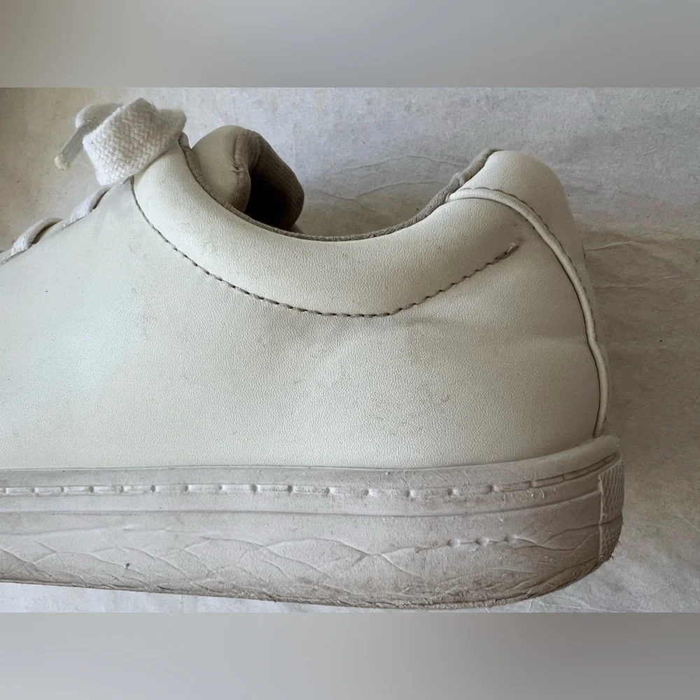 Projext Men’s Scooter One Leather Low-Top Sneakers White Lace Up Sz 8.5 US 41 EU
